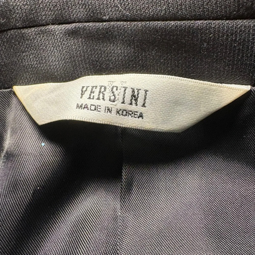 VTG Versini Mens Black 100% Wool 3 Button Blazer‎ Sport Coat Jacket 46R Classic